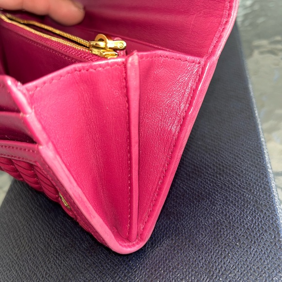 PRADA Tessuto Nylon Quilted Continental Flap Wallet Ibisco - Picture 12 of 16